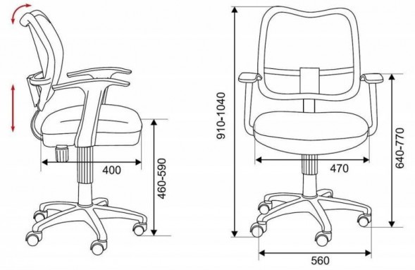 Компьютерное кресло Бюрократ CH-W797 однотон.